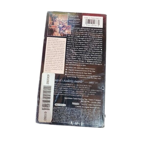 Doctor Zhivago VHS 30th Anniversary Deluxe Edition Sealed MGM 1995 Letterbox - Picture 3 of 4
